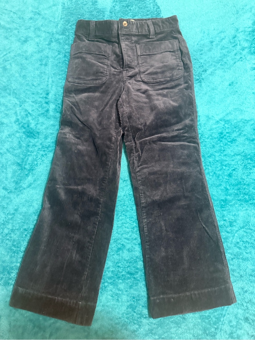 Kids Wide Leg Corduroy Pants - Black